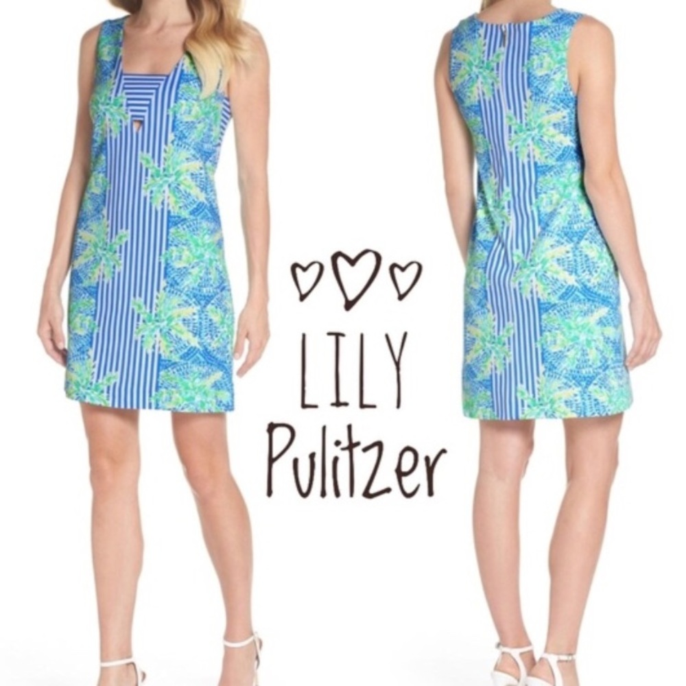 Lilly Pulitzer Stripe floral shift dress M EUC